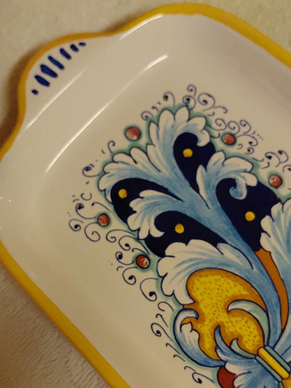 Nova Deruta Rectangular Serving Platter, Handpainted Porcelain, Made In Italy